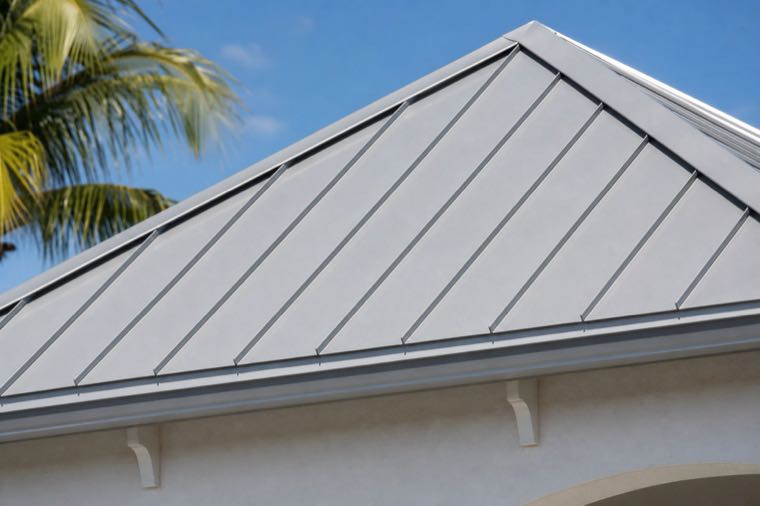Standing seam steel roof