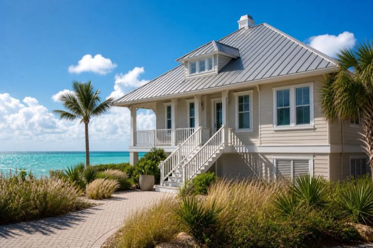 Metal roof on a Florida coastal home