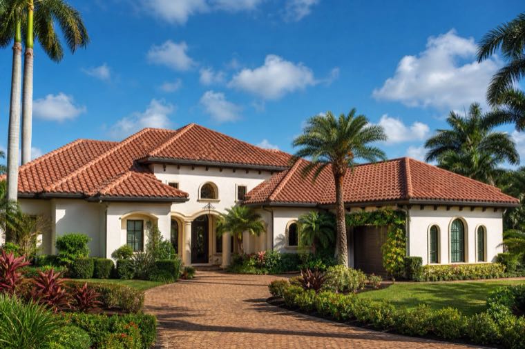 Concrete tile roof on a Florida home
